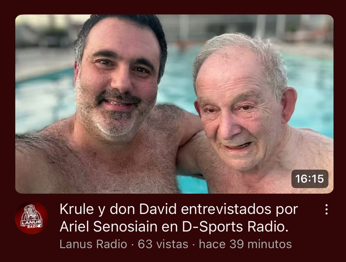 El bueno de <a href="/Krulenus/">Sergio Krule</a> y don David con Ariel Senosiain en <a href="/DSportsRadio/">DSports Radio 103.1 FM</a>.
<a href="/JugaParaLanus/">Jugá para Lanús</a> <a href="/LanusDiarioX/">Lanus Diario</a> <a href="/LanusRadio/">Lanus Radio</a>.
.
Link
.

youtu.be/InSfKn4ewZQ?si…