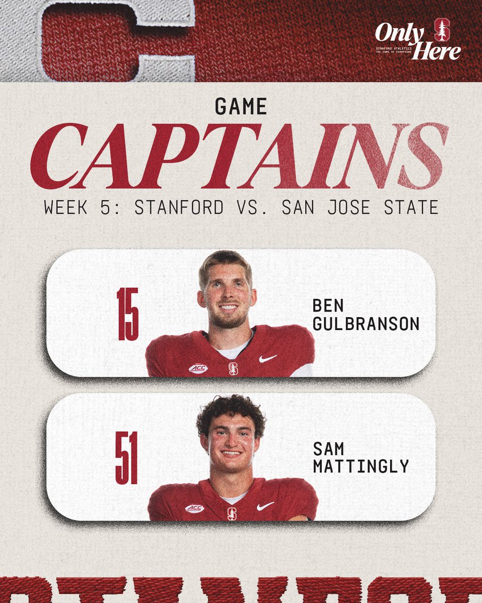Cardinal Captains for San Jose State 🫡