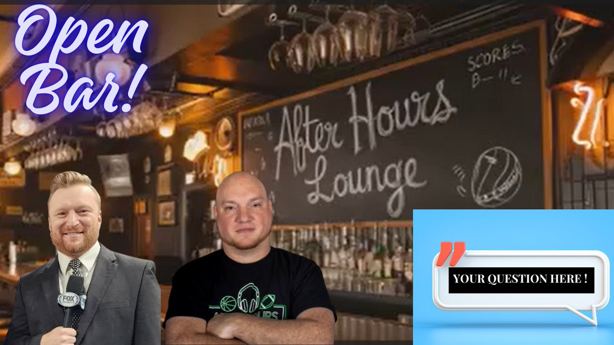 AfterHours1620's tweet image. 🚨 It’s OPEN BAR time! 🚨
Got a question for Jimmie, Jon &amp;amp; Dan? We’re taking ANY and ALL at 7:15!
WWE 🤼 | WNBA 🏀 | Nebraska Football 🏈 | Moto Cross 🏍️ | or WHATEVER is on your mind—bring your best shot!

#OpenBar @1620TheZone