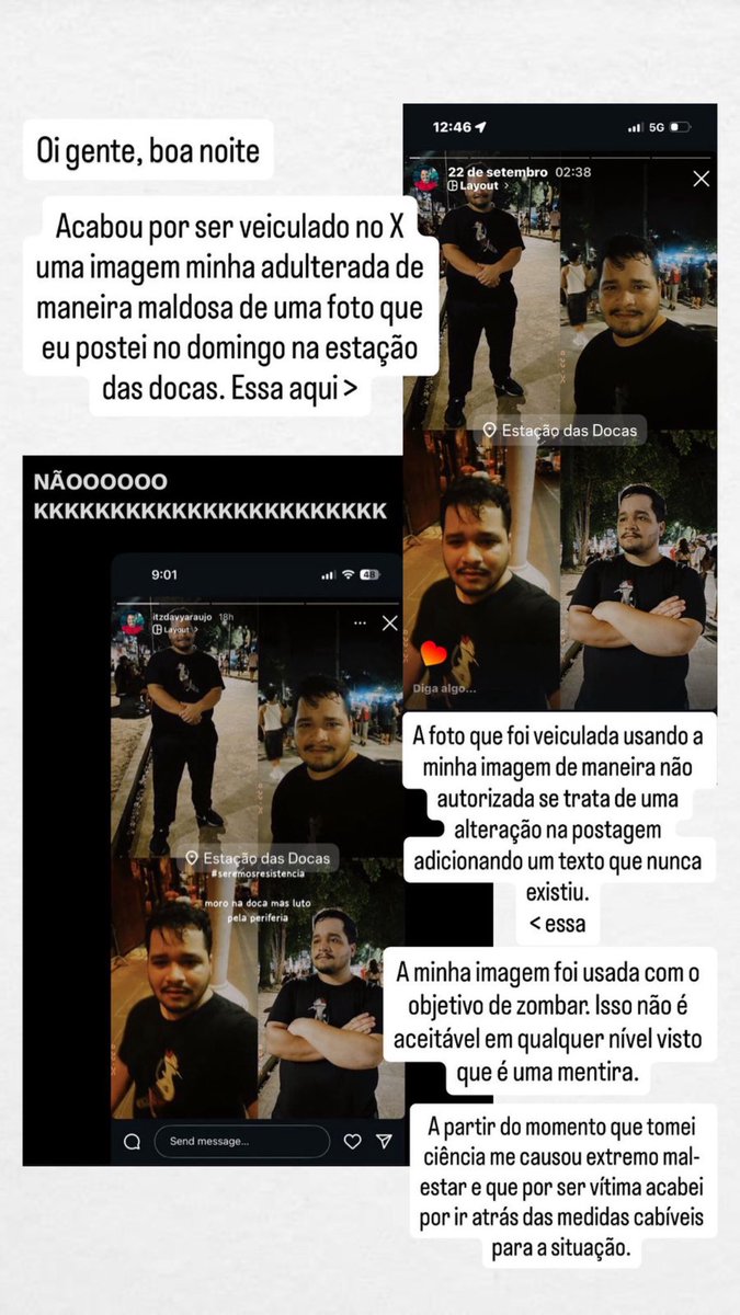 Primeira e última vez que falo sobre isso.