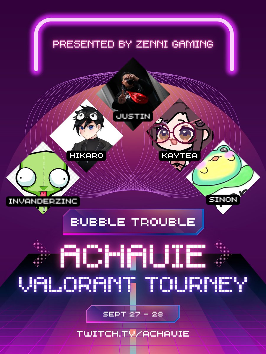 Our First Ever Valorant Tournament is❗️THIS WEEKEND❗️

🗓️First game will begin at 10AM PST 

Big shoutout to <a href="/Zenni_Gaming/">Zenni Gaming</a> for providing us with frames for the winners!

Super excited to see everyone get their game on, now lets take a look at our teams here: