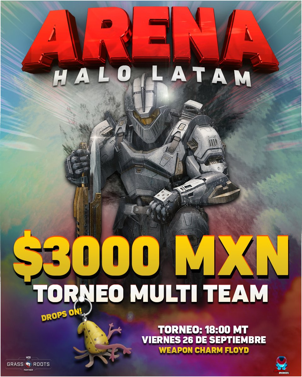 🏆¡NUEVO TORNEO DE HALO INFINITE #ArenaHaloLATAM EDICIÓN MULTI TEAM!🏆

🗓️ Viernes 26 de Septiembre
⏰ 6pm MT/CDMX
👥 Eliminación directa
💰 $3000 MXN
📝Máximo 32 participantes 
Registro: En los comentarios de esta publicación con tu gamertag y el de tu dúo.