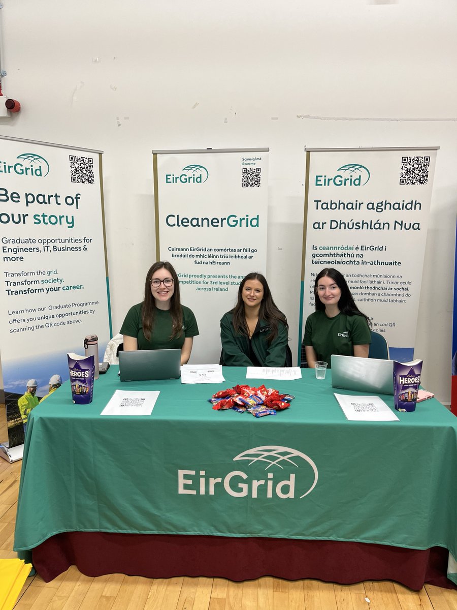 EirGrid's tweet image. 📢 Tomorrow, we are @universityoflimerick Autumn #Career Fair 🎓 Drop over to our stand for more info on our #GraduateProgramme 🙋 Opportunities for #students of #engineering #IT #cybersecurity #science #business &amp;amp; more. 

🌍 Don't wait for the future, be a part of creating it!