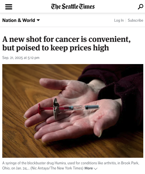 “Merck is just the latest in a long line of drug companies that have introduced new versions of their medicines that allow them to keep charging high prices [to patients] even as their original patents expire.”