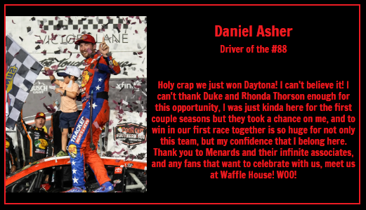 🎙️INTERVIEW🎙️

We asked <a href="/racerDanAsher/">Daniel Asher</a> how it felt to score his first win in his new team debut!