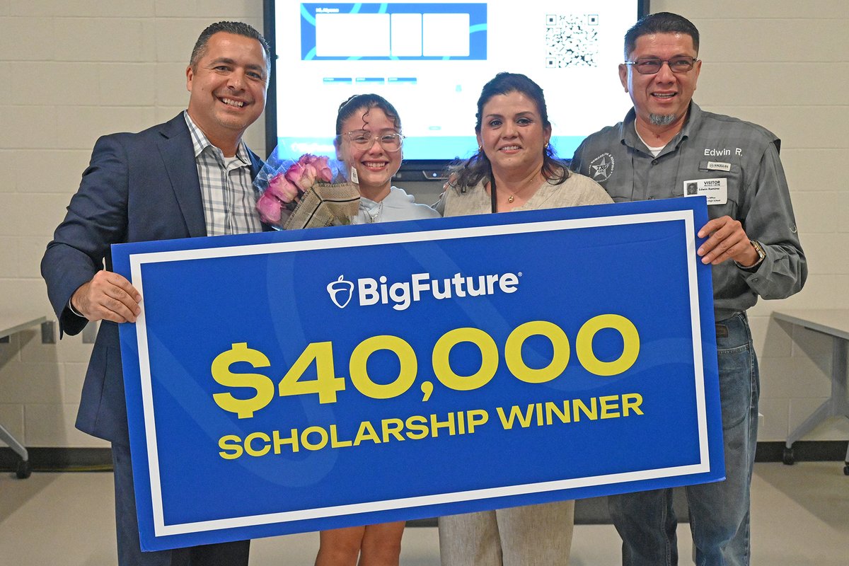 Abbie Geveshausen (@cfisdabbie) on Twitter photo A huge congratulations to <a href="/CypressRidgeHS/">Cypress Ridge HS</a> junior Allison Ramirez who was surprised this afternoon with a $40,000 <a href="/CollegeBoard/">College Board</a> Big Future Scholarship! Allison is one of two monthly scholarship winners from across the country! Congratulations, Allison! #CFISDspirit #ChooseCFISD🎉 A huge congratulations to <a href="/CypressRidgeHS/">Cypress Ridge HS</a> junior Allison Ramirez who was surprised this afternoon with a $40,000 <a href="/CollegeBoard/">College Board</a> Big Future Scholarship! Allison is one of two monthly scholarship winners from across the country! Congratulations, Allison! #CFISDspirit #ChooseCFISD🎉