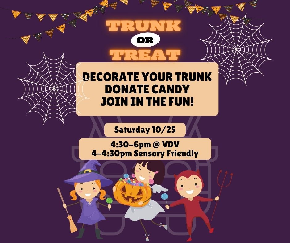 Somerville NJ PTO (@somervillenjpto) on Twitter photo PTO VDV/SMS Trunk-Or-Treat
Saturday 10/25
4-4:30pm Sensory Friendly Time
4:30-6pm Open to All
Family-friendly afternoon of candy, costumes, games & prizes @ VDV.
We need volunteers & trunk decorators
Donate candy in the school candy monsters!
RSVP: bit.ly/2025ville-hall… PTO VDV/SMS Trunk-Or-Treat
Saturday 10/25
4-4:30pm Sensory Friendly Time
4:30-6pm Open to All
Family-friendly afternoon of candy, costumes, games & prizes @ VDV.
We need volunteers & trunk decorators
Donate candy in the school candy monsters!
RSVP: bit.ly/2025ville-hall…