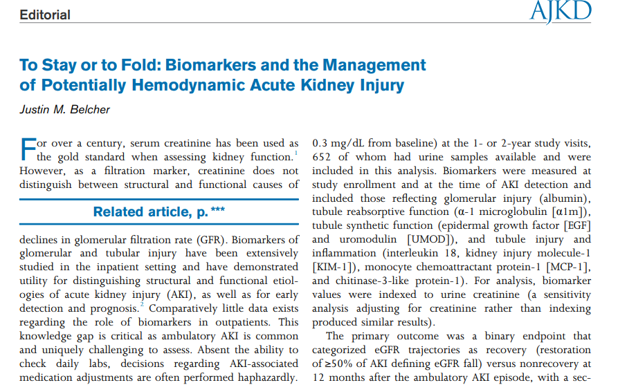 AJKDonline's tweet photo. @estrella_khrc @pranavgarimella @Eabeans17 @shlipak_khrc Editorial by  @jmbnephdoc:

To Stay or to Fold: Biomarkers and the Management of Potentially Hemodynamic Acute Kidney Injury

https://t.co/29uvdT6yKG (FREE)

@YaleNephrology https://t.co/tt2zvelfgr