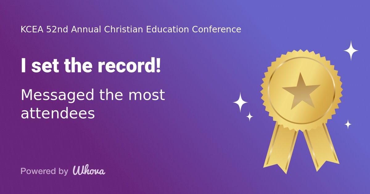dfoxcgcaorg's tweet photo. 🎉 🎉 I set a new record at KCEA 52nd Annual Christian Education Conference by 💬 messaged the most attendees — networking like a pro!!  - via #Whova event app
Just sharing our love for Jesus, teaching in Christian school, and ministering at Sandy Cove Ministries each summer! https://t.co/UjrZdr7isp