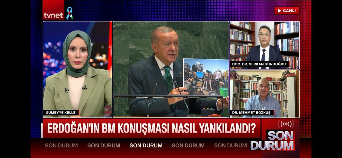 Dünyanın yakından takip ettiği BM Genel Kurulunu, Cumhurbaşkanımız Sn. Erdoğan’ın açıklamalarını, İsrail yayılmacı politikalarını, Gazzeyi, Filistini Sn. Sümeyye Kelle moderatörlüğünde Kıymetli hocam Dr. Mehmet Bozkuş ile TVNET ekranlarında konuştuk. <a href="/tvnet/">TVNET</a> <a href="/MehmetBozkus02/">Dr.Mehmet BOZKUŞ🇹🇷</a>