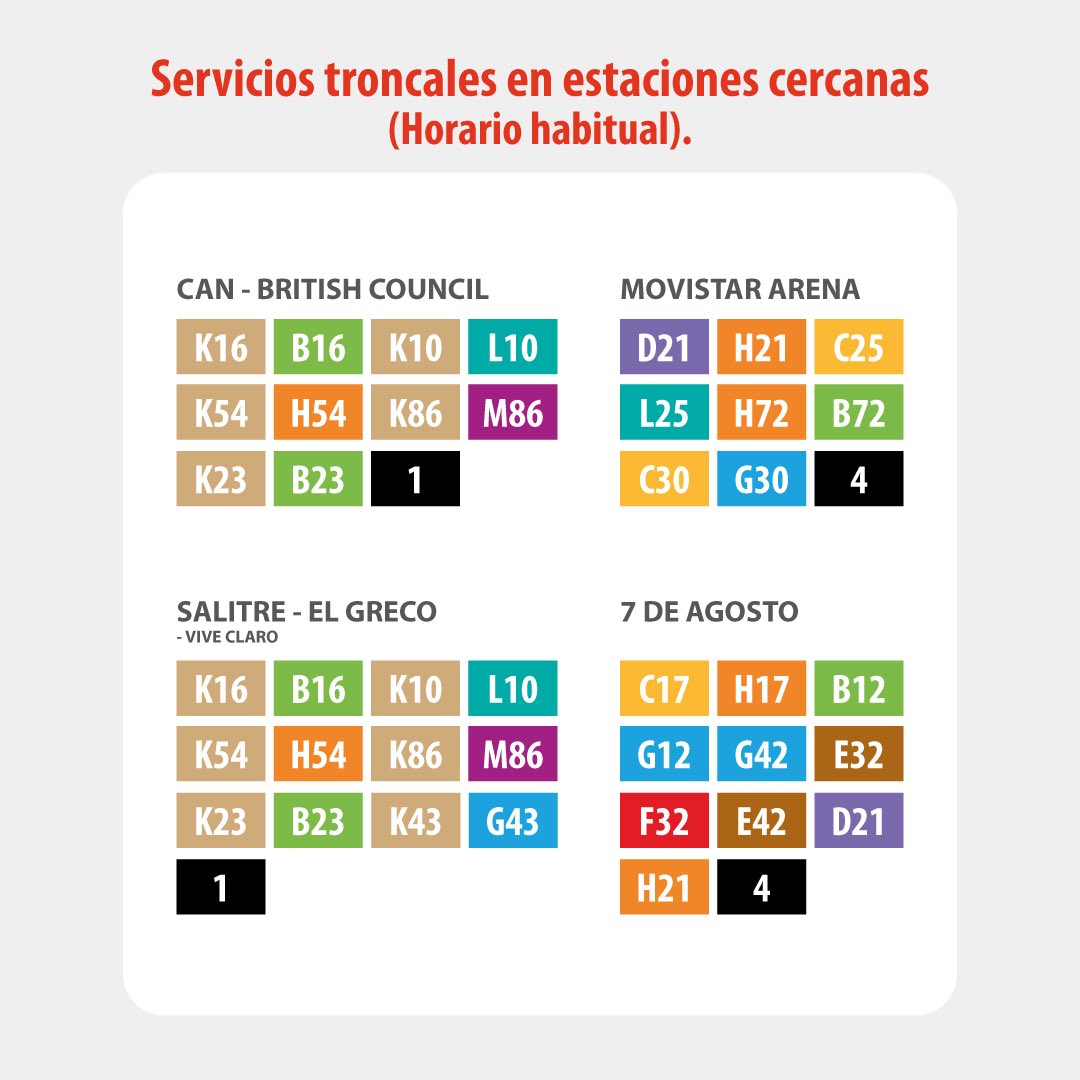 TransMilenio's tweet photo. 🔥 El rey del hip hop llega a Bogotá 🔥

Este 27 de septiembre, Kendrick Lamar hará vibrar a la ciudad y TransMi te acompaña antes y después del concierto con rutas zonales y troncales para que te muevas rápido, fácil y a precios justos. 🚍💨

👀Consulta las rutas que más te sirven y planea tu viaje con anticipación.