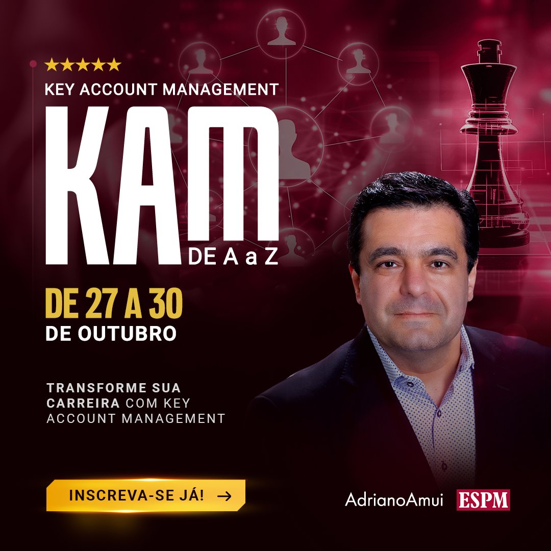 aamui's tweet image. Última turma do ano — Curso KAM de A a Z na ESPM.

📷 Detalhes e inscrições: espm.br/.../key-accoun…

#AdrianoAmui #KAMdeAaZ #KAM #KeyAccountManagement #ESPM #GestãoDeContas #JBP #PropostaDeValor #IA