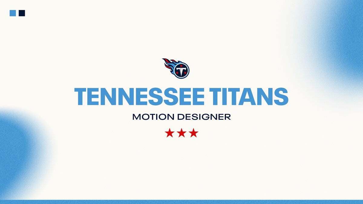 Big moves ahead! The Titans are searching for a Motion Designer to join our in-house creative team. You’ll help shape the Titans brand, create next-level stadium experiences, and design motion that moves our fans.
teamworkonline.com/football-jobs/…