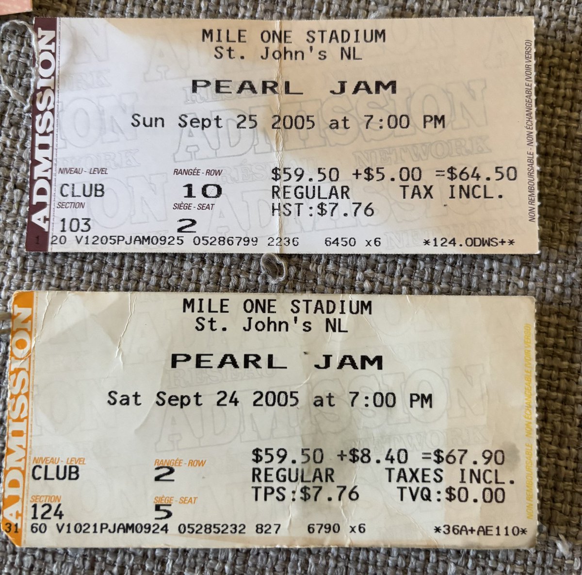 SteveKav19's tweet photo. @PearlJam And look what I came across recently!! Two Epic shows!! 👏🏼 https://t.co/AmsiAmpTXy
