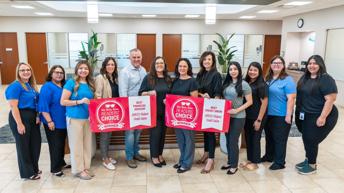 Thank you to everyone who voted for AMOCO Federal Credit Union for both "Best Credit Union" and "Best Financial Advisor" in the Galveston County Daily News Readers' Choice awards!  We are also proud to be recognized as a finalist for "Best Mortgage Lender."