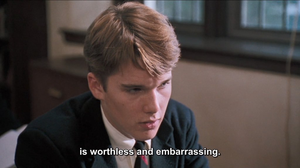 TheCinesthetic's tweet image. Dead Poets Society (1989) dir. Peter Weir