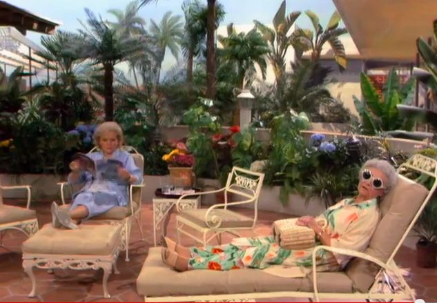 Rose and Sophia on the lanai. #GoldenGirls