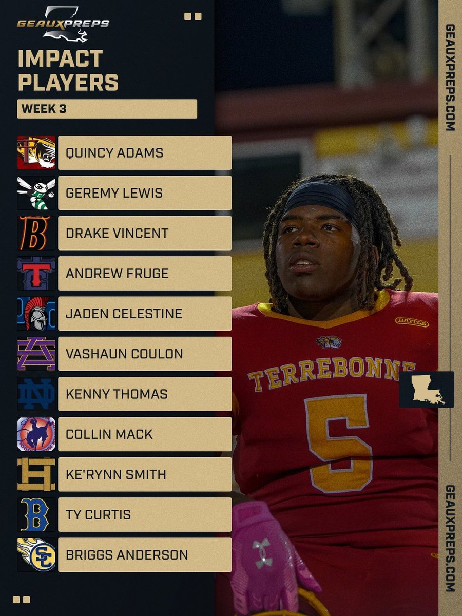 The Week 3 GeauxPreps Impact Players 🔥🏈

🔗 tinyurl.com/bdf5kn26