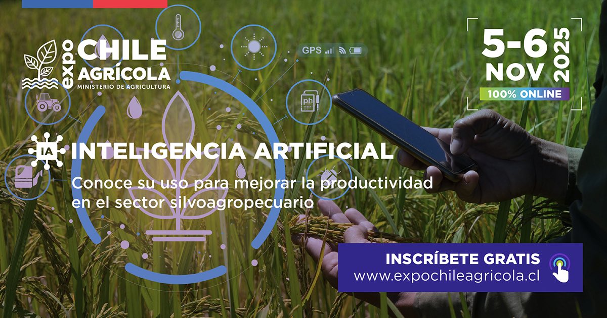 Descubre herramientas para mejorar tu productividad en #ExpoChileAgrícola2025

📊 No te pierdas charlas y seminarios que abordarán cómo optimizar procesos, aumentar la eficiencia y avanzar hacia una producción más sustentable.