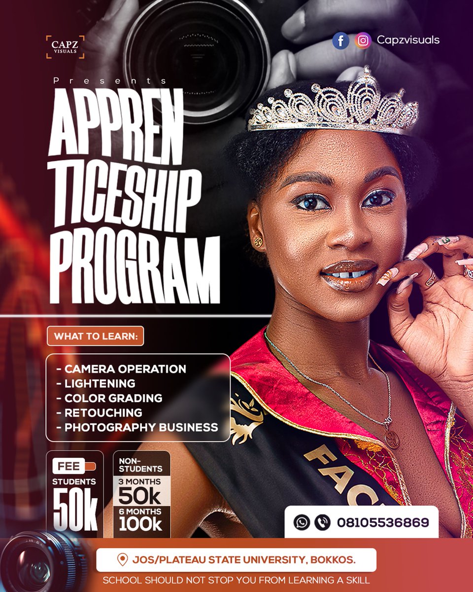 TheophilusTish2's tweet photo. I feel privileged to have worked on this Apprenticeship Program flyer for CAPZ Visuals. Truly grateful that they trusted me to bring this masterpiece to life.

This project is another reminder of why I love what I do.

#GraphicDesign #BrandDesign #CAPZVisuals #DesignWithPurpose https://t.co/RpWQy3m5dV