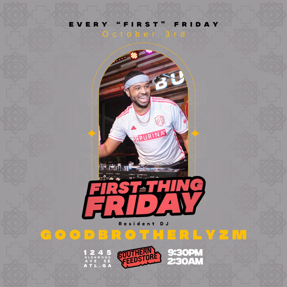 GOODBROTHERLYZM's tweet image. ATLANTA!!

We back at it for #FirstThingFriday NEXT WEEK at Southern Feed Store. 

And I’m bringing my brother @NickTheQuickATL back to get down for us. You know how it goes. Doors at 9:30. Come dance, eat, drink, and meet some new friends. (Plus it’s my early b day celebration)