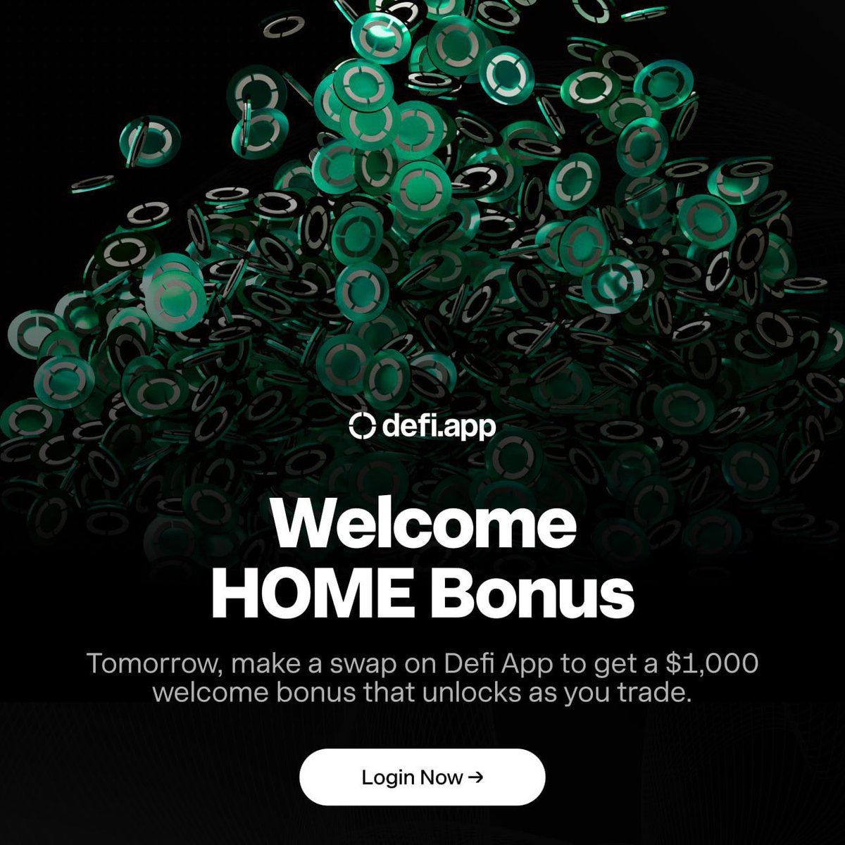 BRC20NBT's tweet photo. $1,000 Bonus $HOME for Every DeFi App User
Starting tomorrow:
1๏ธโฃ Sign up or log in to @defiapp
2๏ธโฃ Make a swap within 72h to secure your bonus
โณ Bonus unlocks as you earn XP
โก Stake $HOME to unlock it 3ร faster
Donโt miss this drop! ๐ฅ
#DeFi #Crypto #HOMEtoken #Airdrop https://t.co/KNo09G18CO