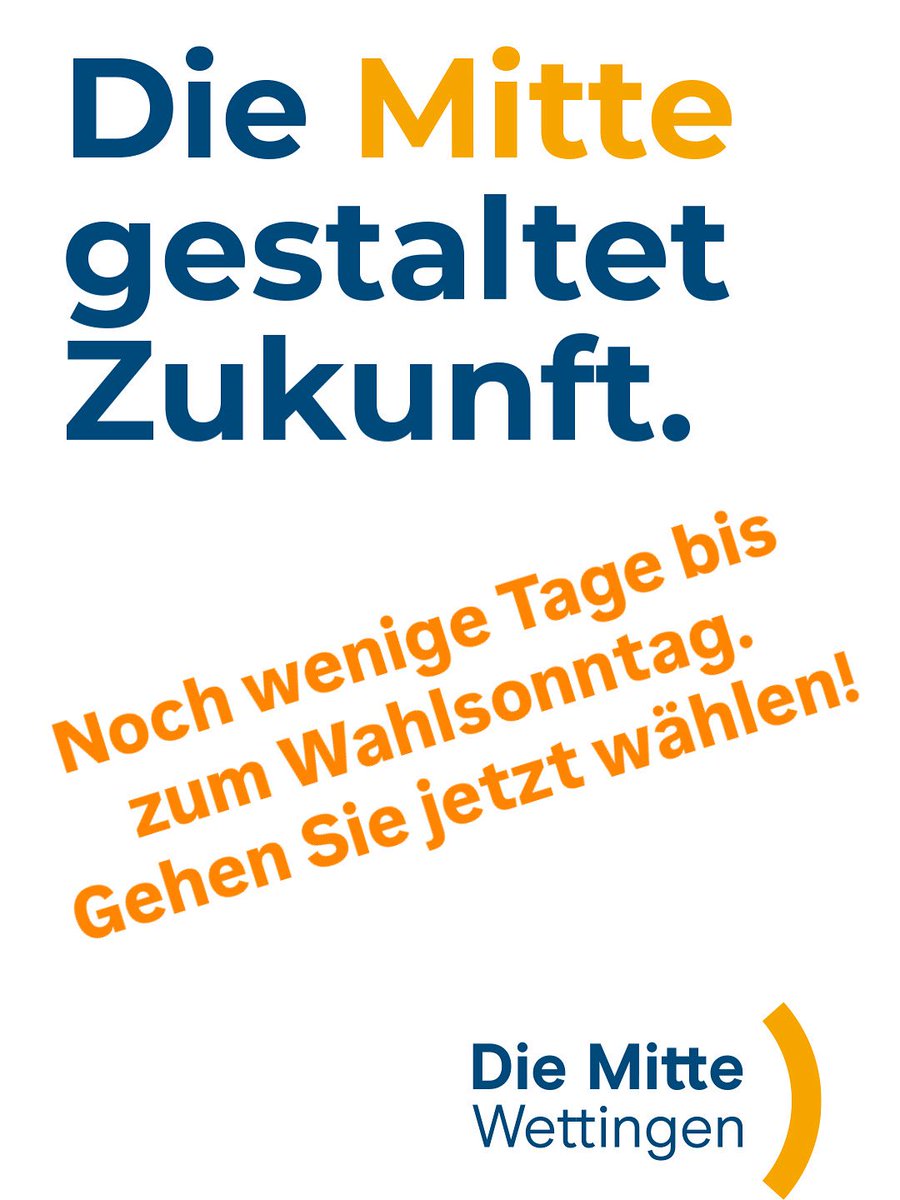 Am kommenden Sonntag sind Wahlen. Es ist noch nicht zu spät für Ihre Stimmabgabe. Werfen Sie das Wahlcouvert direkt in den Rathausbriefkasten. Danke für Ihre Stimme! #diemittewettingen