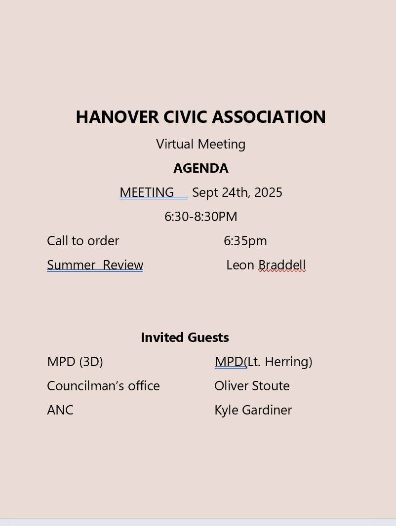 Hanover Area Civic Association tweet media