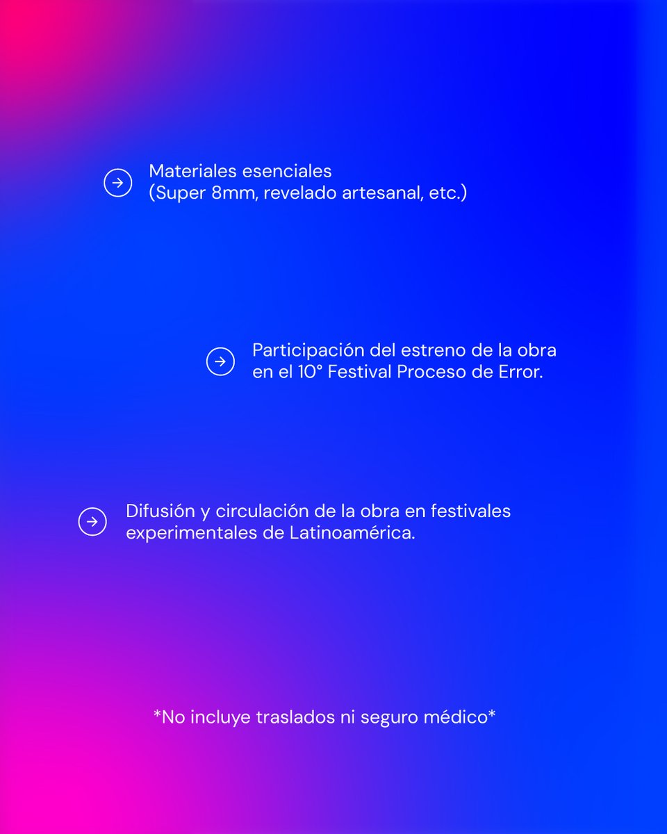Residencia Creativa de cine experimental LAB Proceso de Error
10° Festival Proceso de Error @inveplataforma
Valparaíso, Chile. Hasta el 30 de septiembre 2025.
 tinyurl.com/295w4phb