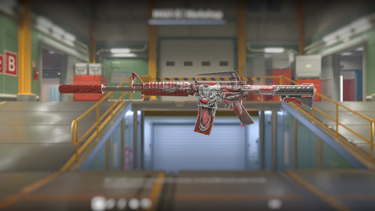 My M4A1-S, created a couple of months ago, with a vicious clown painted on it. I would appreciate some feedback 😌
steamcommunity.com/sharedfiles/fi…
<a href="/CounterStrike/">CS2</a> #CS2 #artwork