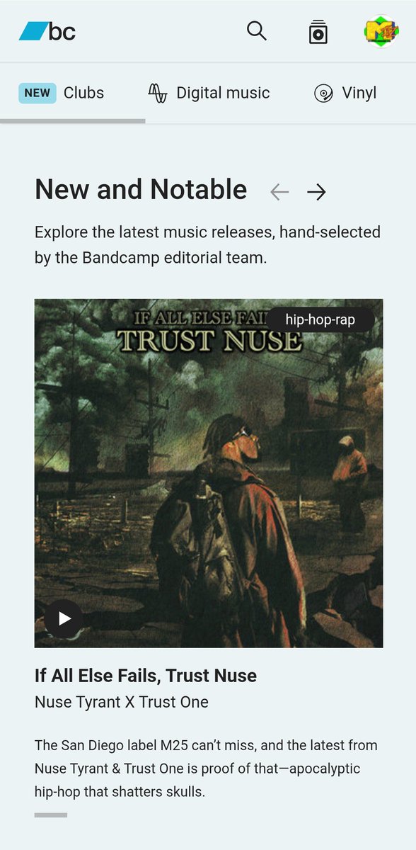 Module25's tweet image. Shout out @Bandcamp for the front page love under New And Notable ✨
m25music.bandcamp.com/album/if-all-e…
"IF ALL ELSE FAILS, TRUST NUSE"
OUT NOW!