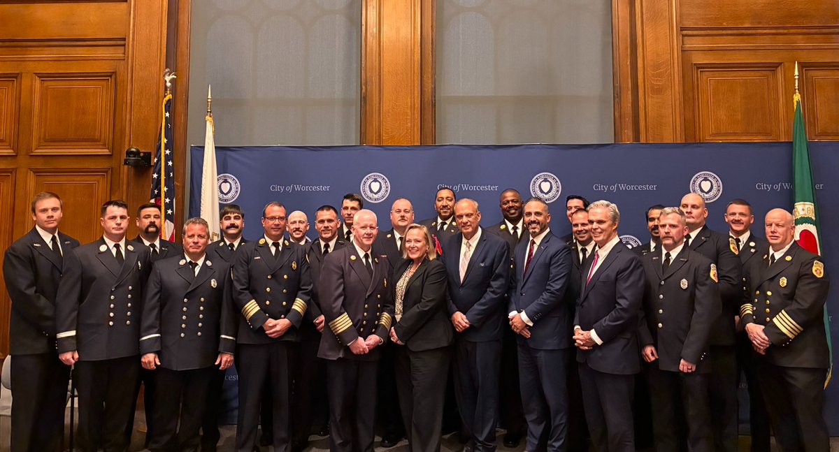 I was honored to speak tonight at the Worcester Fire Department promotion and award ceremony this evening.  Four were recognized for bravery at a water rescue at Coes Pond and there were 14 promotions, 1 Deputy Chief, 2 District Chiefs, 3 Captains and 8 Lieutenants.