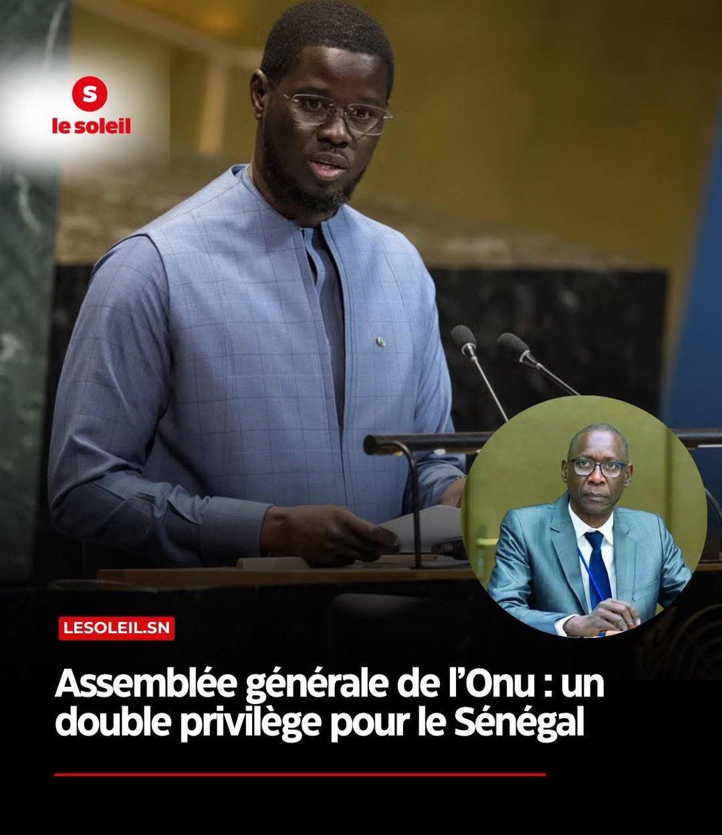 Nianglamine's tweet photo. Le Sénégal s’illustre de manière inédite à la 80e Assemblée générale des Nations unies.⤵️

🔗https://t.co/Bc7EzElInD

#lesoleilsn https://t.co/Xnmfgfalt1