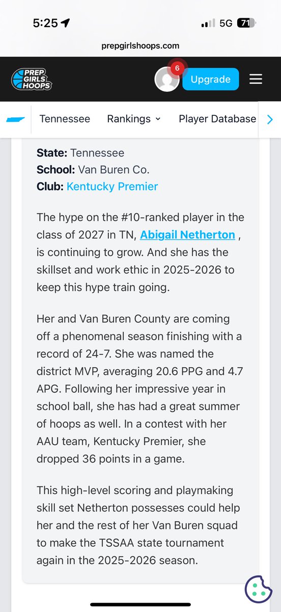 Thank you <a href="/PGHTennessee/">Prep Girls Hoops Tennessee</a> for the nice write-up! <a href="/_underdogsfo/">Underdogs Fighting Odds</a> <a href="/VBEaglettes/">Van Buren Eaglettes Basketball</a>
