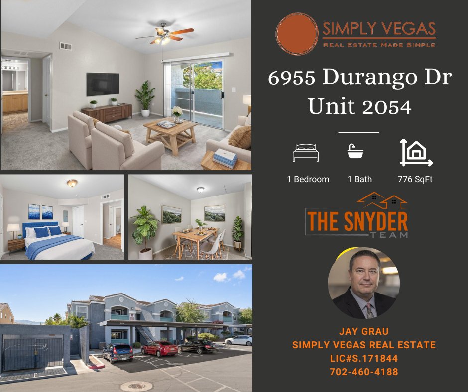 LVHomesGroup's tweet photo. ✨ For Sale✨
📍 6955 N Durango Dr #2054 – Las Vegas, NV
💰 $209,500 | 🛏 1 Bed | 🛁 1 Bath | 
📲 DM to schedule a showing or for more info!
Jay Grau
Simply Vegas Real Estate 
📞702-460-4188
💻https://t.co/E0xWm6LoaY 

#LasVegasRealEstate #FirstTimeBuyer #LasVegasHomes https://t.co/g0cCWl7Trj