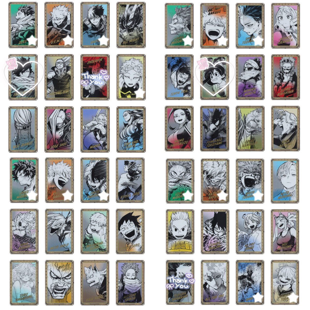 【 交換 】 僕のヒーローアカデミア ヒロアカ 原画展 箔押しクリアカード

譲 ) 画像

求 ) 蛙吹梅雨ちゃん 相澤さん / ワンシーンカードコレクション エンデヴァー1点

✧ 1BOX予定
✧ ★は梅雨ちゃんの同数以上相澤さんを含む交換
✧ エンデヴァーは交換+差額精算のみ

お気軽にお声掛けください🌸