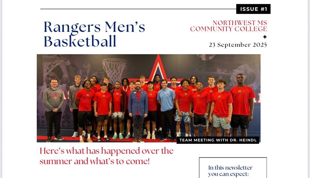 The first edition of <a href="/NWCC_MBK/">Northwest Men’s Basketball</a> Ranger Basketball Newsletter was just emailed out. If you want to be included in our email list let me know. 🔴☆🔵 #FamilyFirst