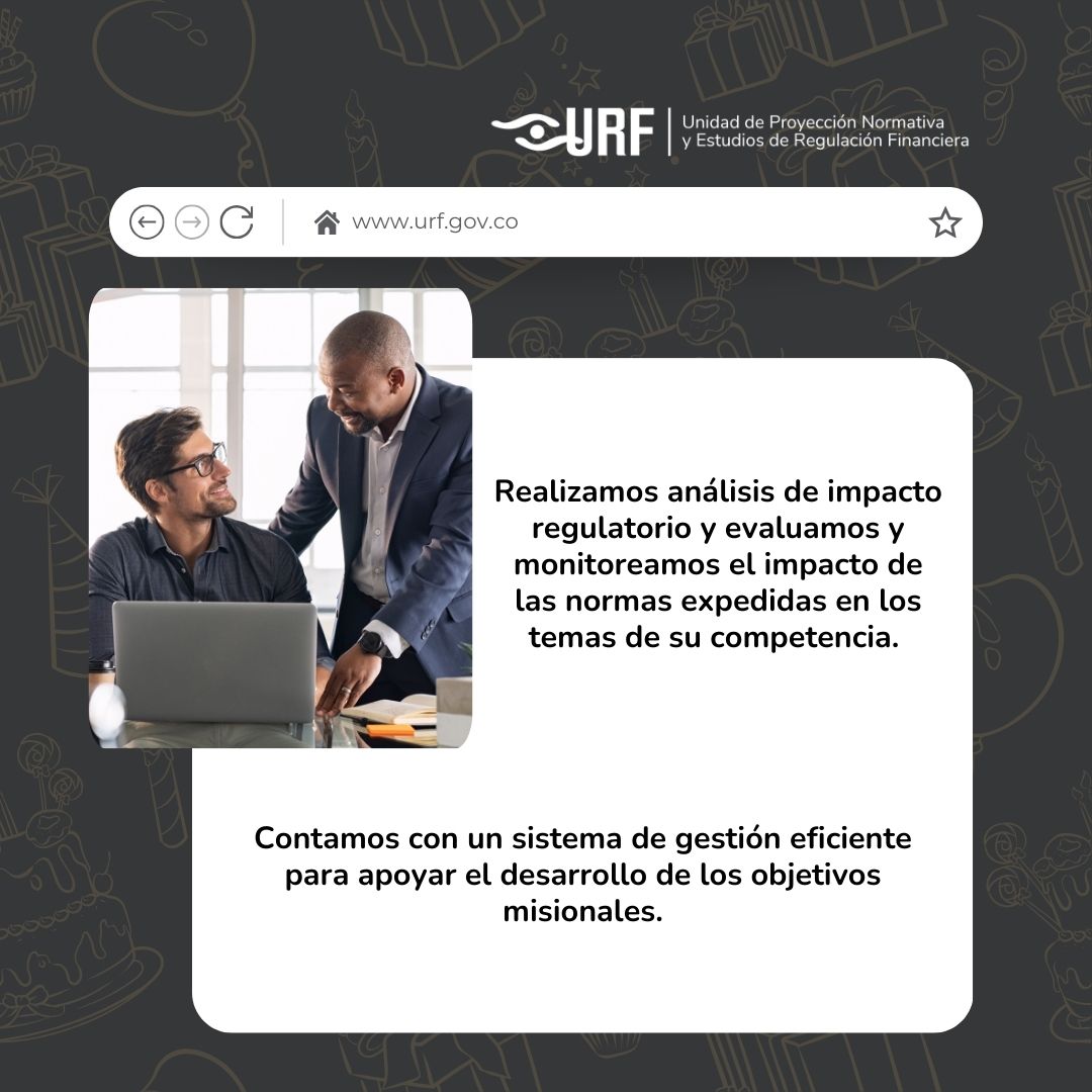 #AniversarioURF | En la #URF creemos en una regulación construida con rigor técnico, pero también con diálogo, participación y coordinación entre actores públicos y privados.

Desliza este carrusel y conoce de cerca cómo desarrollamos nuestra labor 👉