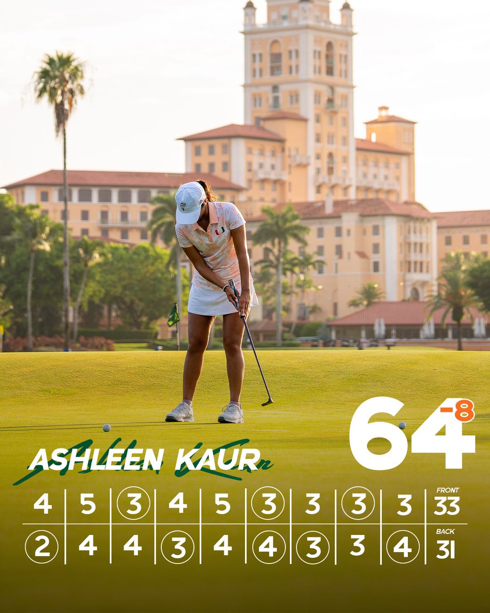 ASHLEEN KAUR 😤

The junior posts second-lowest 18-hole score in school history! 🙌