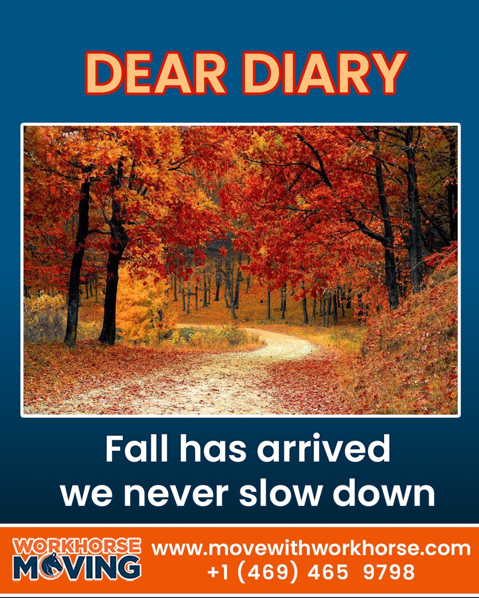 Whmoving's tweet image. Dear Diary,
It’s fall in Dallas 🍂 and Workhorse Moving keeps serving with strength, care &amp;amp; dedication. 🚛
👉 movewithworkhorse.com
#DallasMoving #WorkhorseMoving #DFWMovers #fallseason