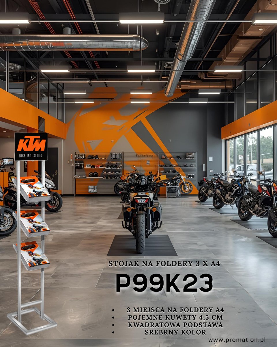 Promation_pl's tweet image. Stojak P99k23 – srebrny, 3 kieszenie A4 z plexi + tabliczka na logo A4 poziome.
Idealny do sklepów motoryzacyjnych, warsztatów i nie tylko.
👉 promation.pl/stojaki-na-fol…