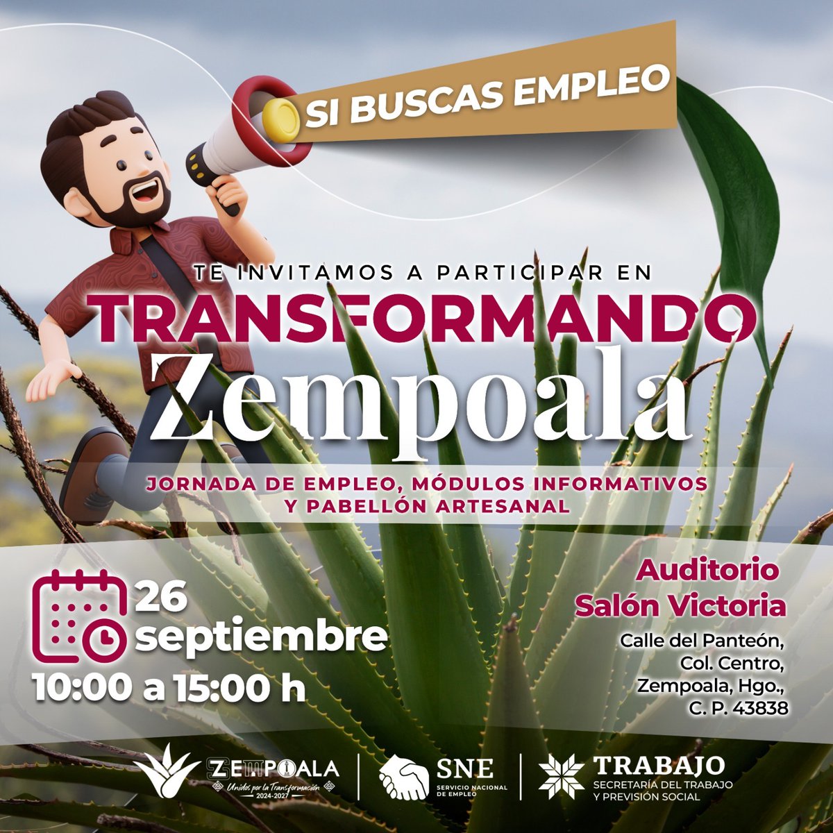 gobiernohidalgo's tweet image. 🏠💼 ¿Vives en Zempoala y buscas empleo? ¡Esta es tu oportunidad!
Más de 10 empresas de los sectores industrial, comercial y de servicios te esperan. 
📅 Viernes 26 de septiembre
📍 Auditorio Salón Victoria
⏰ 10:00 a 15:00 horas
¡Acércate y encuentra tu próximo trabajo!