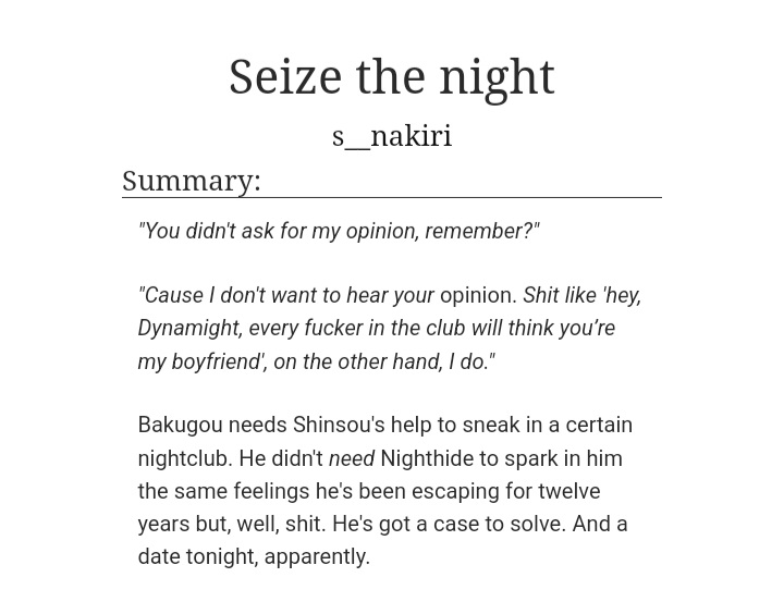 Can't get enough Bakugou &amp; Shinsou? What about fake dating as real feelings start to develop while on a mission? We know we can't get enough of this piece by <a href="/snakat4am/">nak</a> for an anonymous donor!

Read Here 🔗
archiveofourown.org/works/67087414

Thanks for donating! 🧡