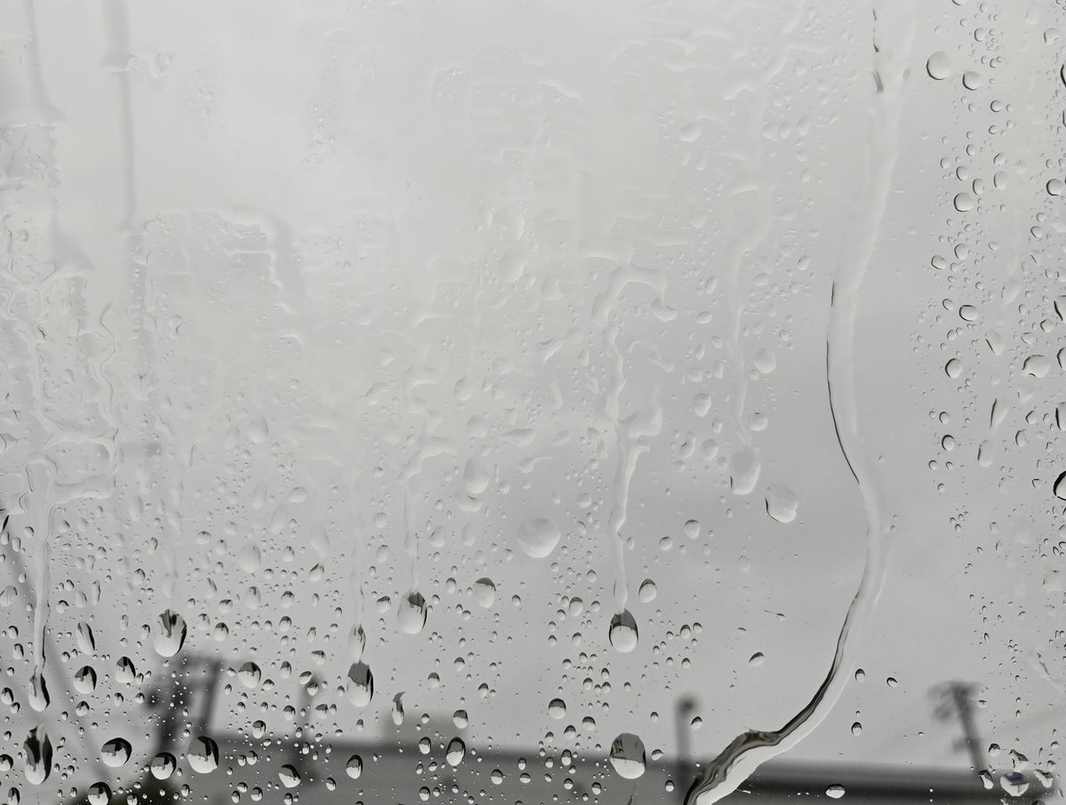 d8trC7wBh8Lslf6's tweet image. ♪ふいに流れた涙の　訳を探し　
　水たまりよけてゆく♪
#雨上がりの朝　#TERMINAL 
#SE_NO 
#エビナマスジ　#蝦名摩守俊

17度。雨。北の街の朝ソラ。
雨足強くて車から降りられない…😓

気をつけて。いってらっしゃい。いってきます((🙋