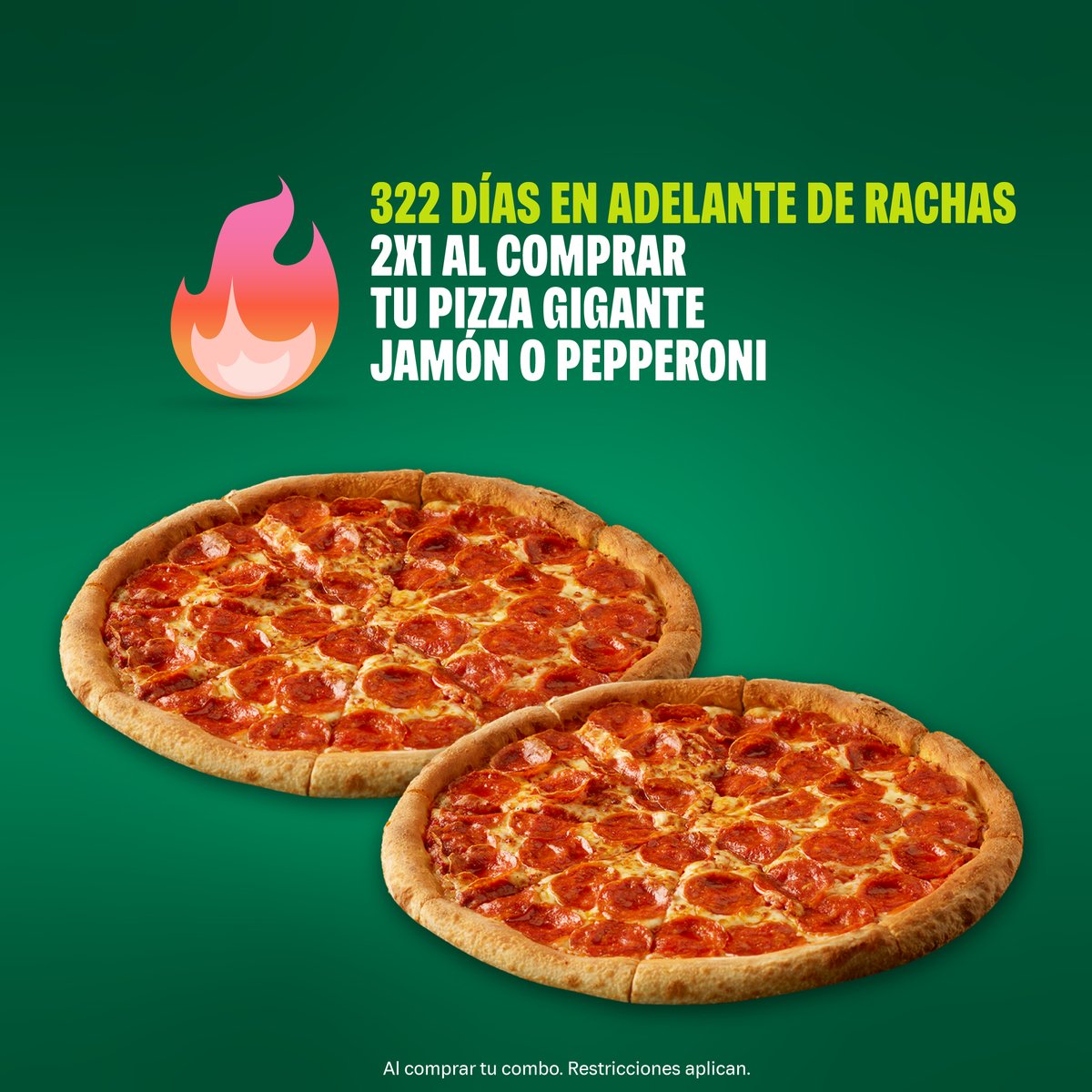 🔥 Tu racha no espera… y la promo tampoco.
Solo hasta el 30 de septiembre convierte tus días en TikTok en 2x1 de Papa John’s 🍕
¡Mientras más días, más grande tu pizza!
#PapaJohns #RachaTikTok #PizzaTime