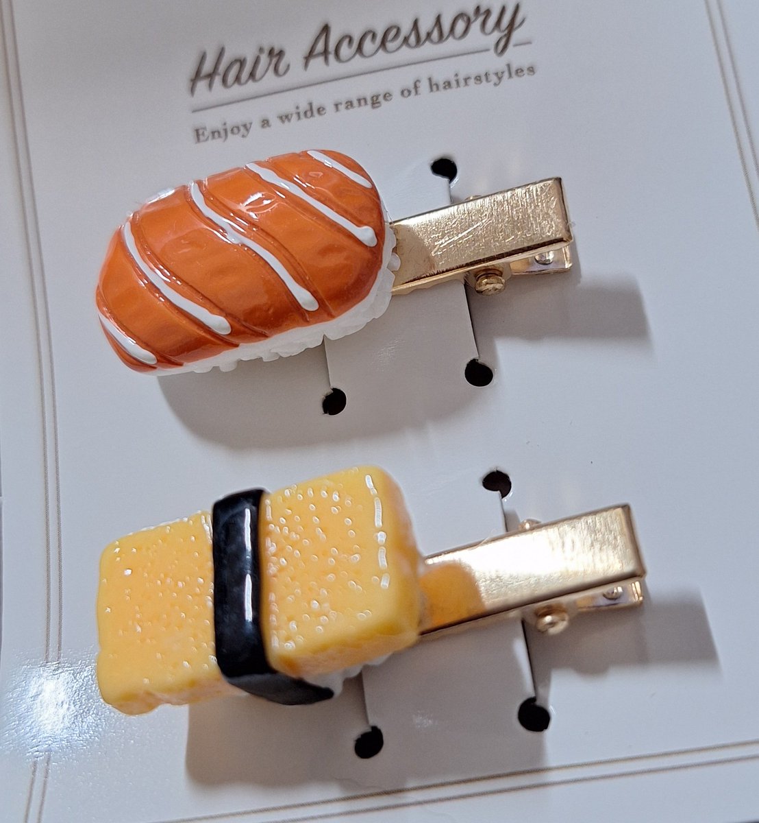 おはようございますこれは昨日買った寿司のヘアクリップ🍣