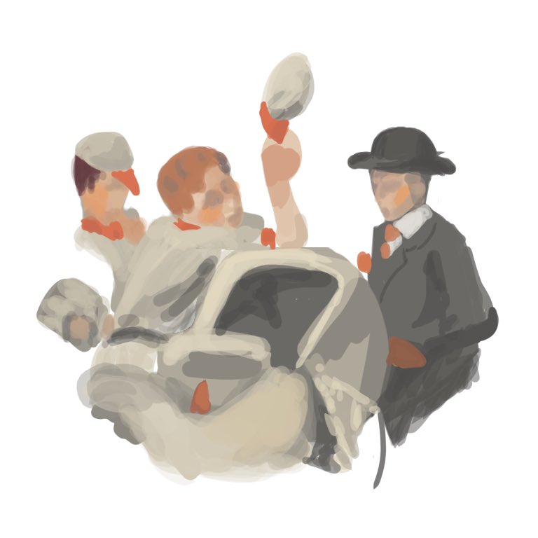 巷で流行りの、色だけざっくり模写する練習
元絵はノーマン・ロックウェルです
#模写