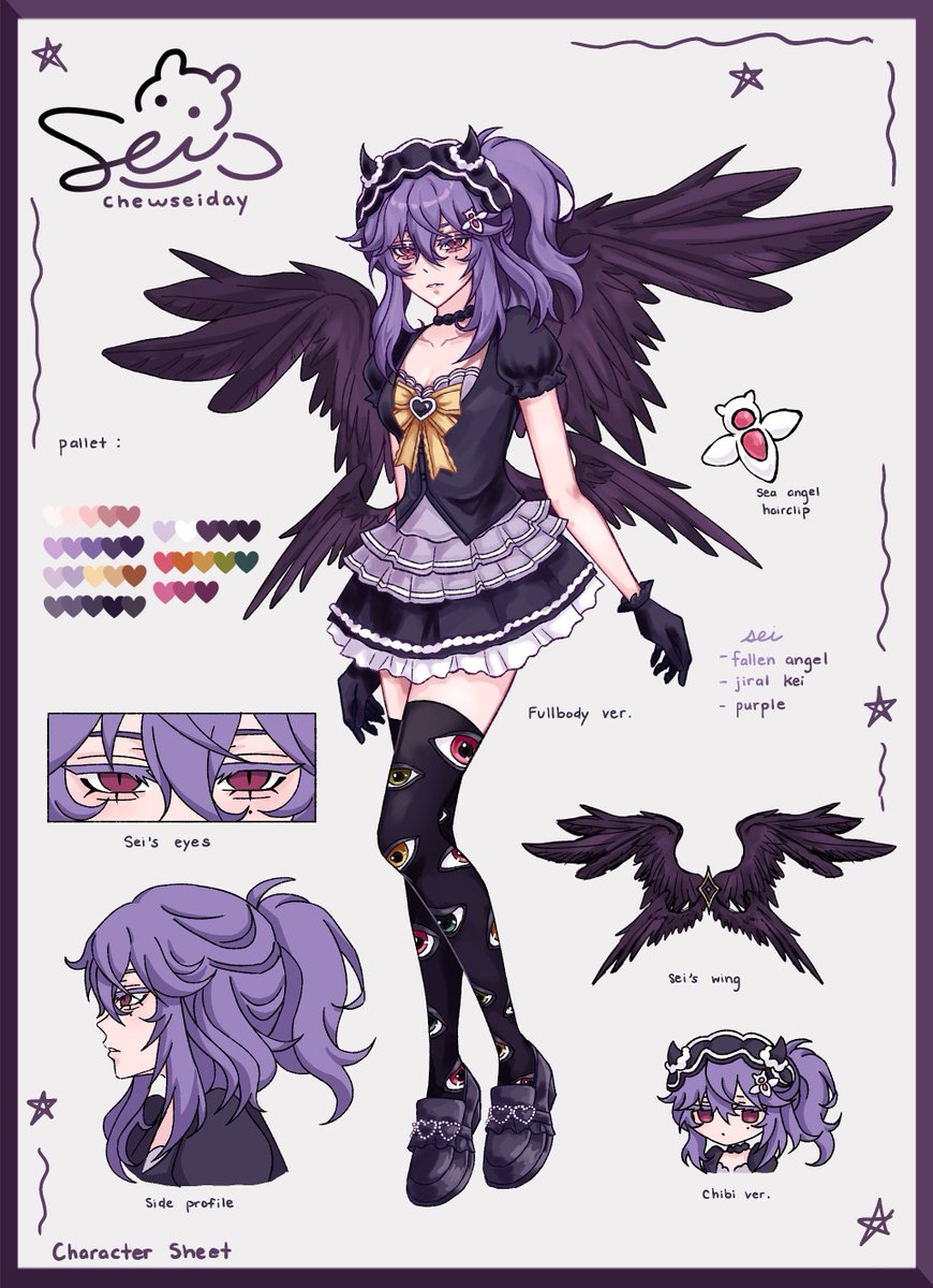 chewseiday's tweet image. Re-made my character sheet of my persona 💜

#digitalart #charactersheet