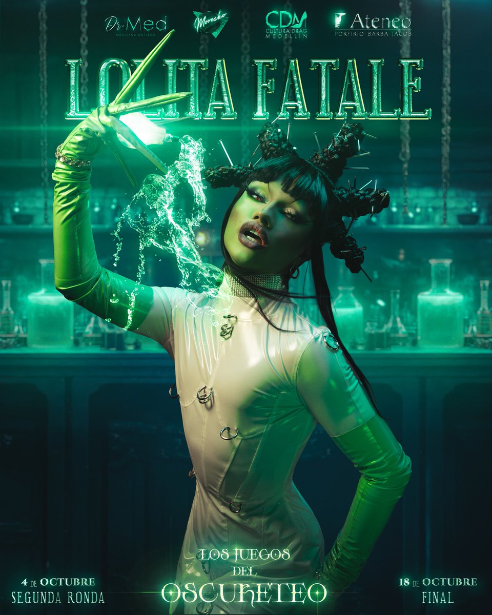 JuegosOscureteo's tweet photo. Ella es veneno y antídoto. 🧪 @ohfatale regresa con la dosis perfecta de peligro y fatalidad para volverte adicto. 🦠 #JuegosdelOscureteo3 

💡 Segunda ronda: 4 de Octuhre 
🧫 @ateneomedellin - 7:30 PM - 40K

📟 Separa tu entrada a través de nuestro DM. https://t.co/fdYtTudnGj