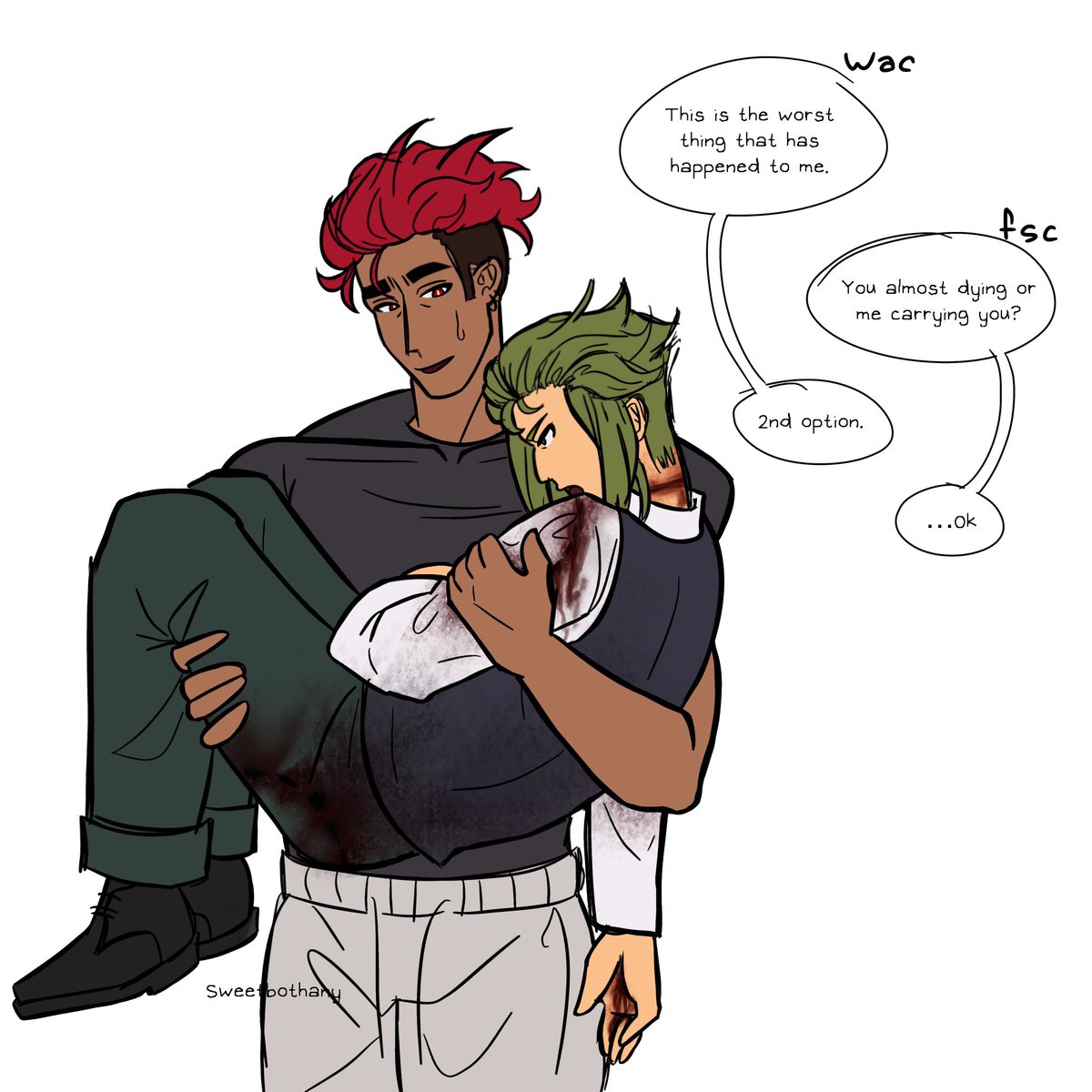Tw for blood and injury (nothing too serious, i think)

Rbsa au (made by <a href="/Cr8tveP/">Jun 🍳 Lord of eggs</a> ) that one scene where fsc saved wac from red velvet, ik i missed the ankle bite but its late and im lazy💔
#firewind #cookierun #crk